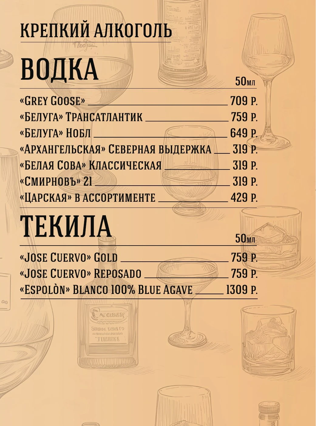 Барное меню. Лист 8.